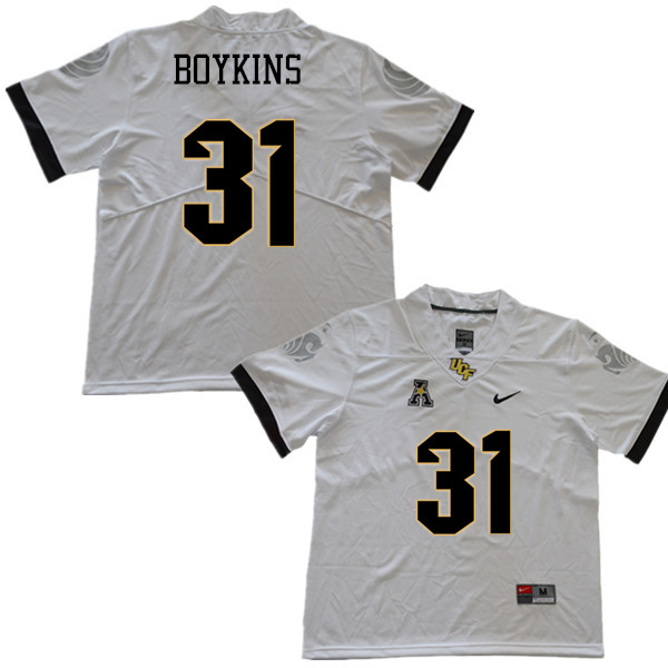 Men #31 Jeremy Boykins UCF Knights College Football Jerseys Sale-White